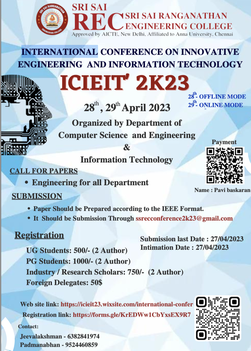 International Conference on Innovative Engineering and Information Technology 2023